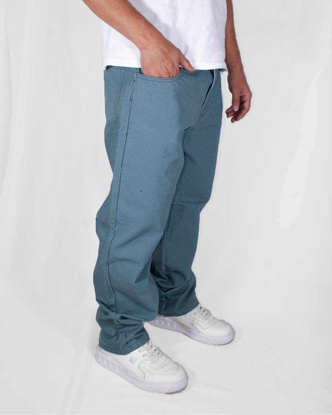 Pantalón Baggy Canva Gris Azulado