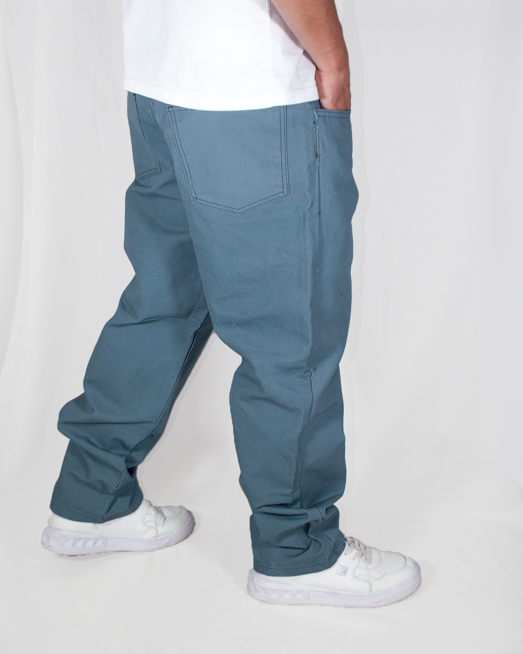 Pantalón Baggy Canva Gris Azulado