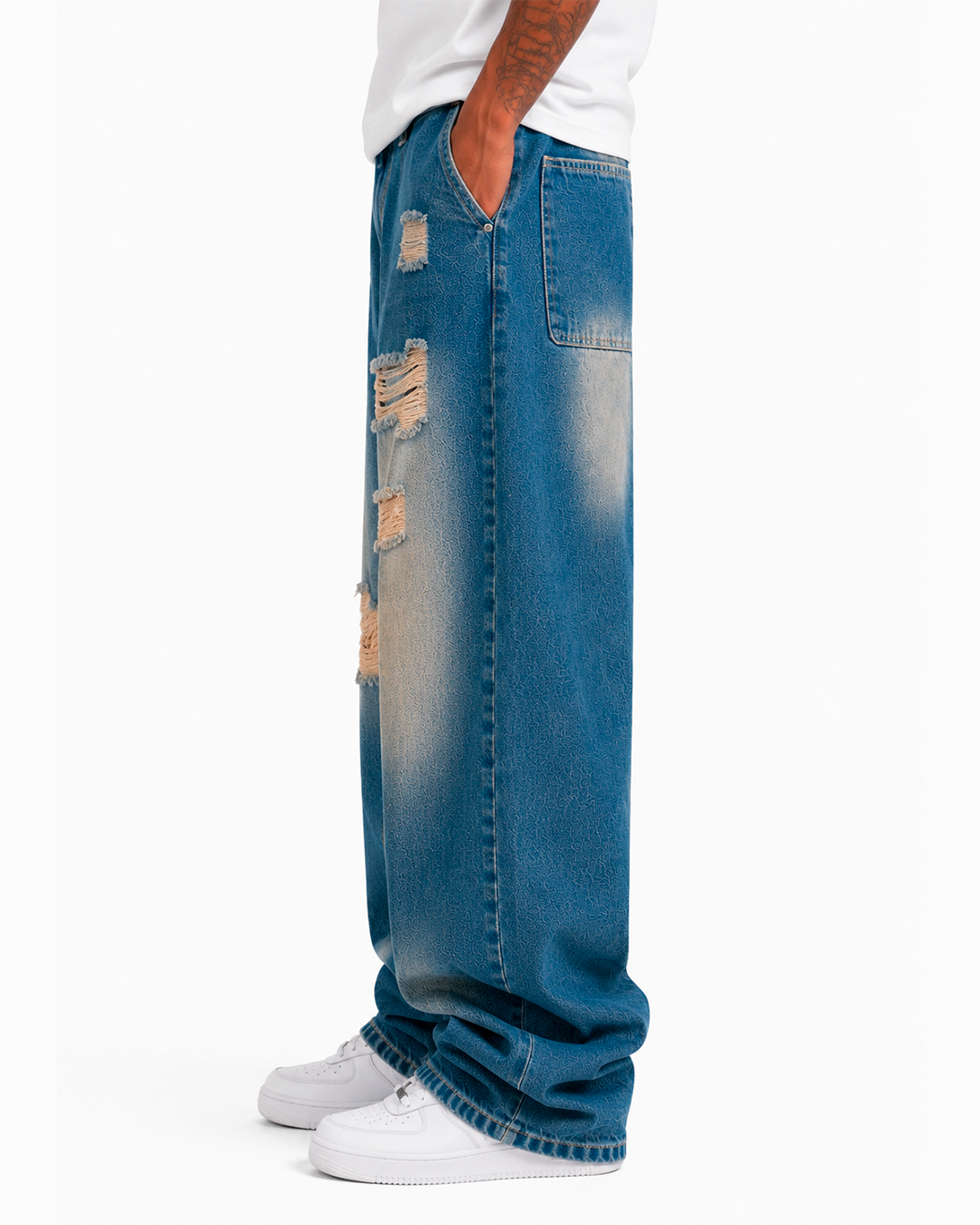 Jeans Oversize Destroyed AZUL VERDOSO