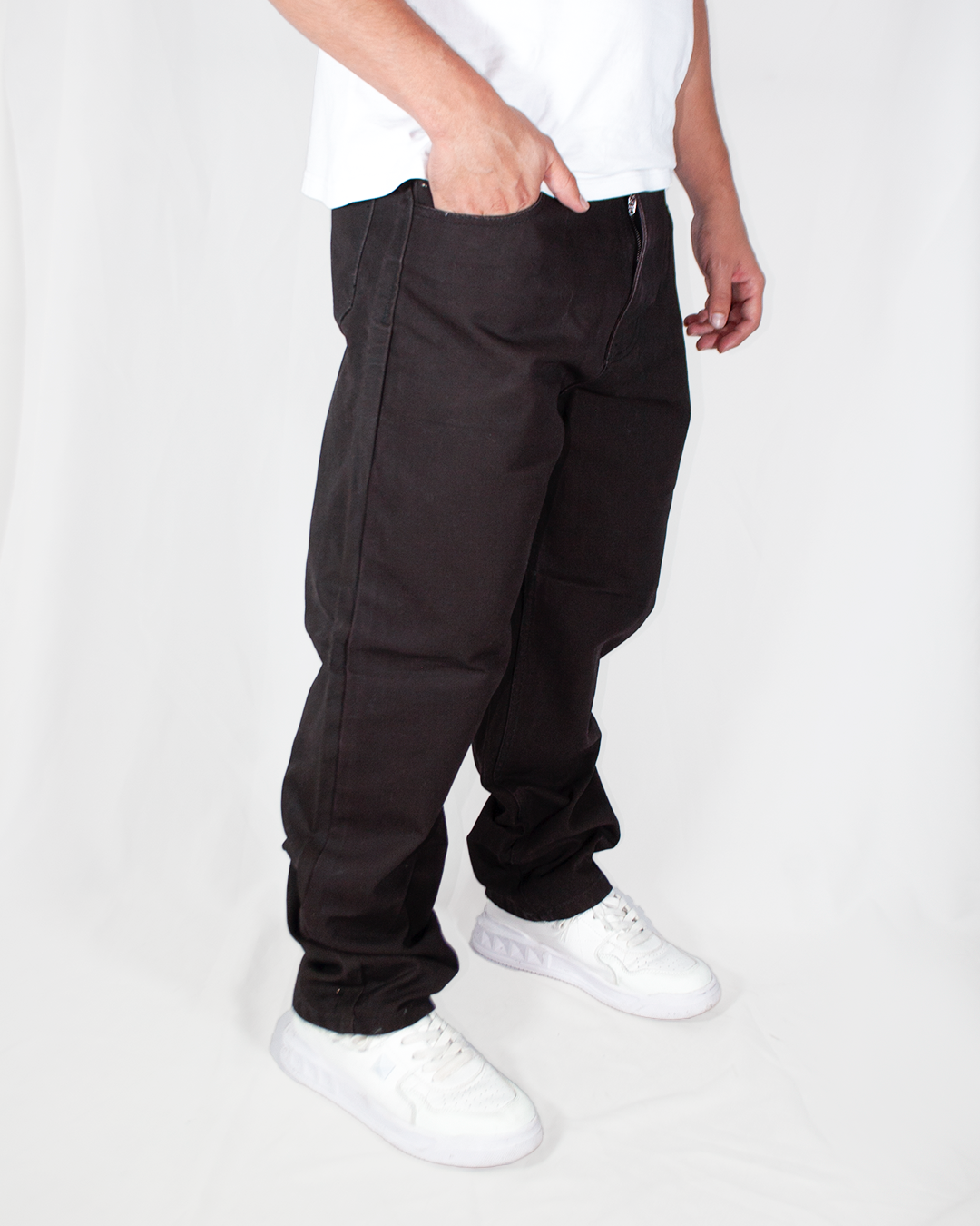 Pantalón Baggy Canva  Café Oscuro