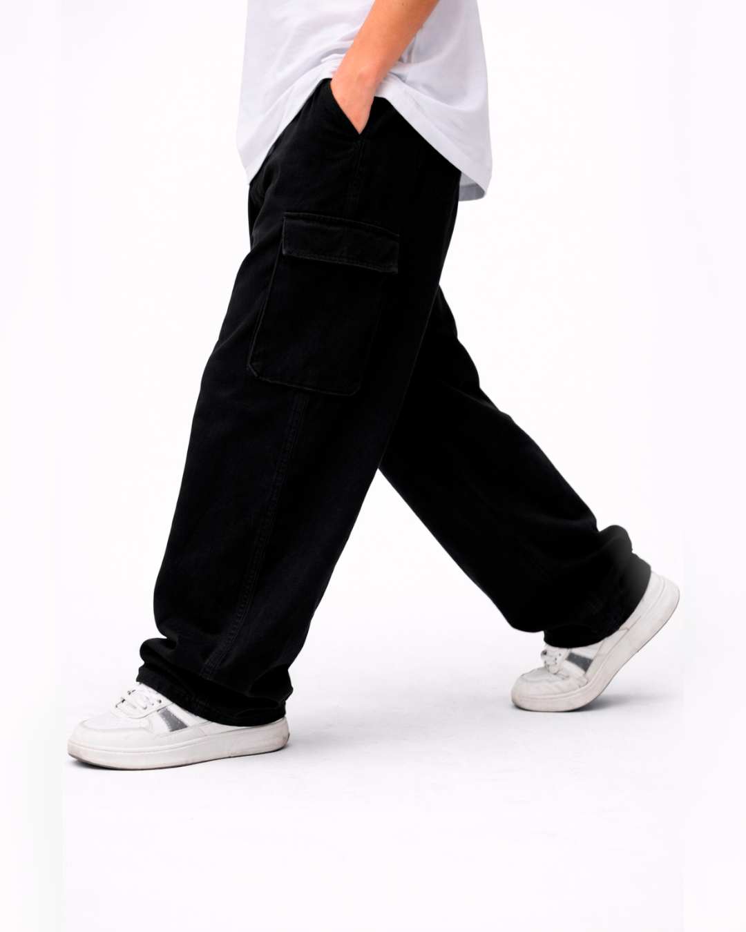 Jeans Cargo Baggy Negro