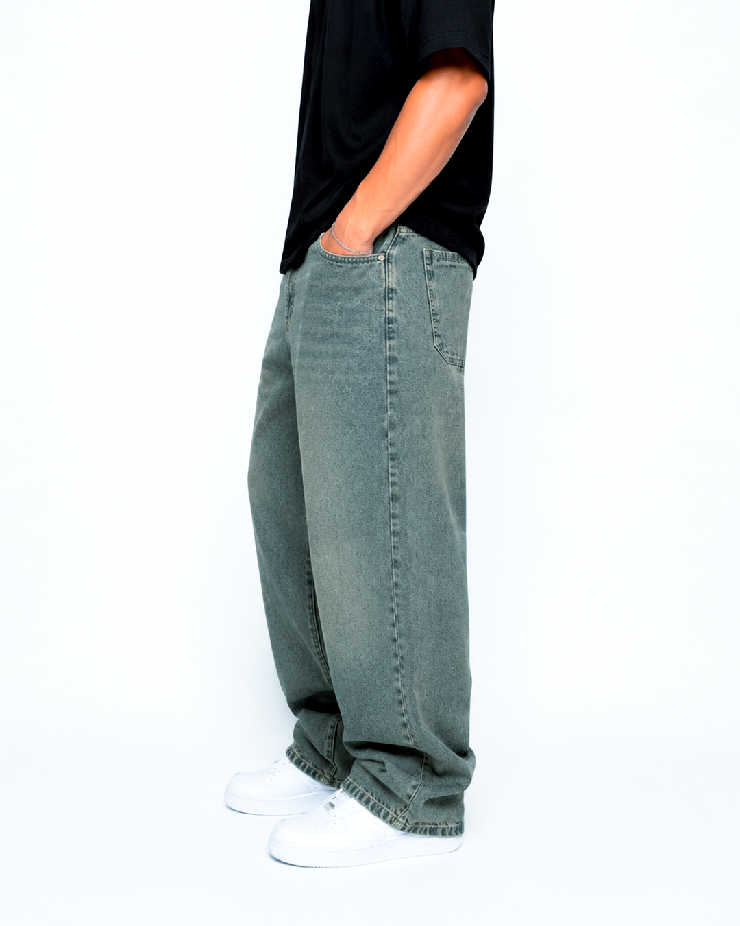 Jean Super Baggy Verdoso