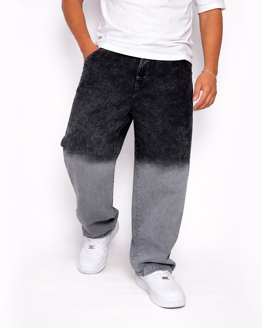 Jean Baggy Degradado Black Smoke