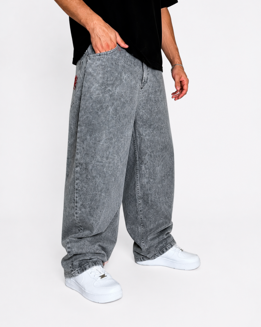 Jean Baggy Gris Claro Oversize