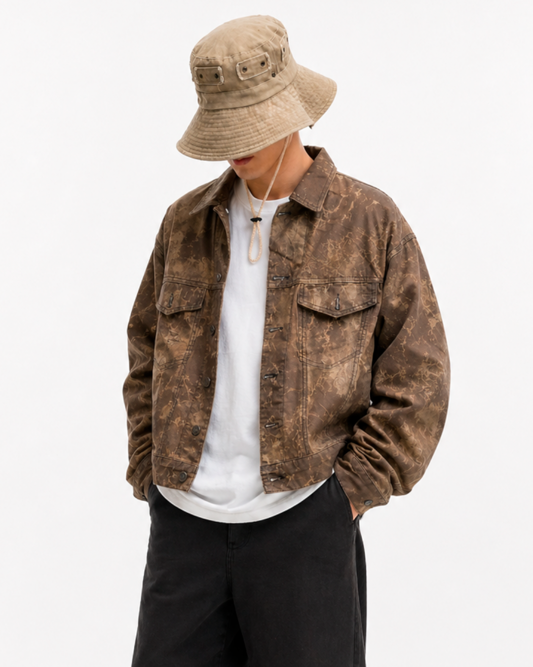 Chaqueta Oversize en Jean Estampado