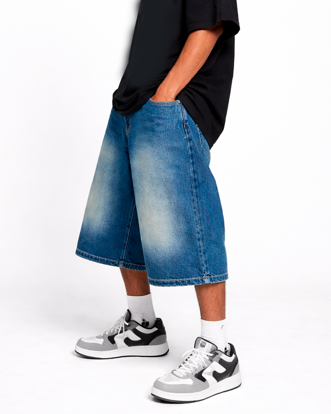 Jorts Oversize Azul Desvanecido Verdozo
