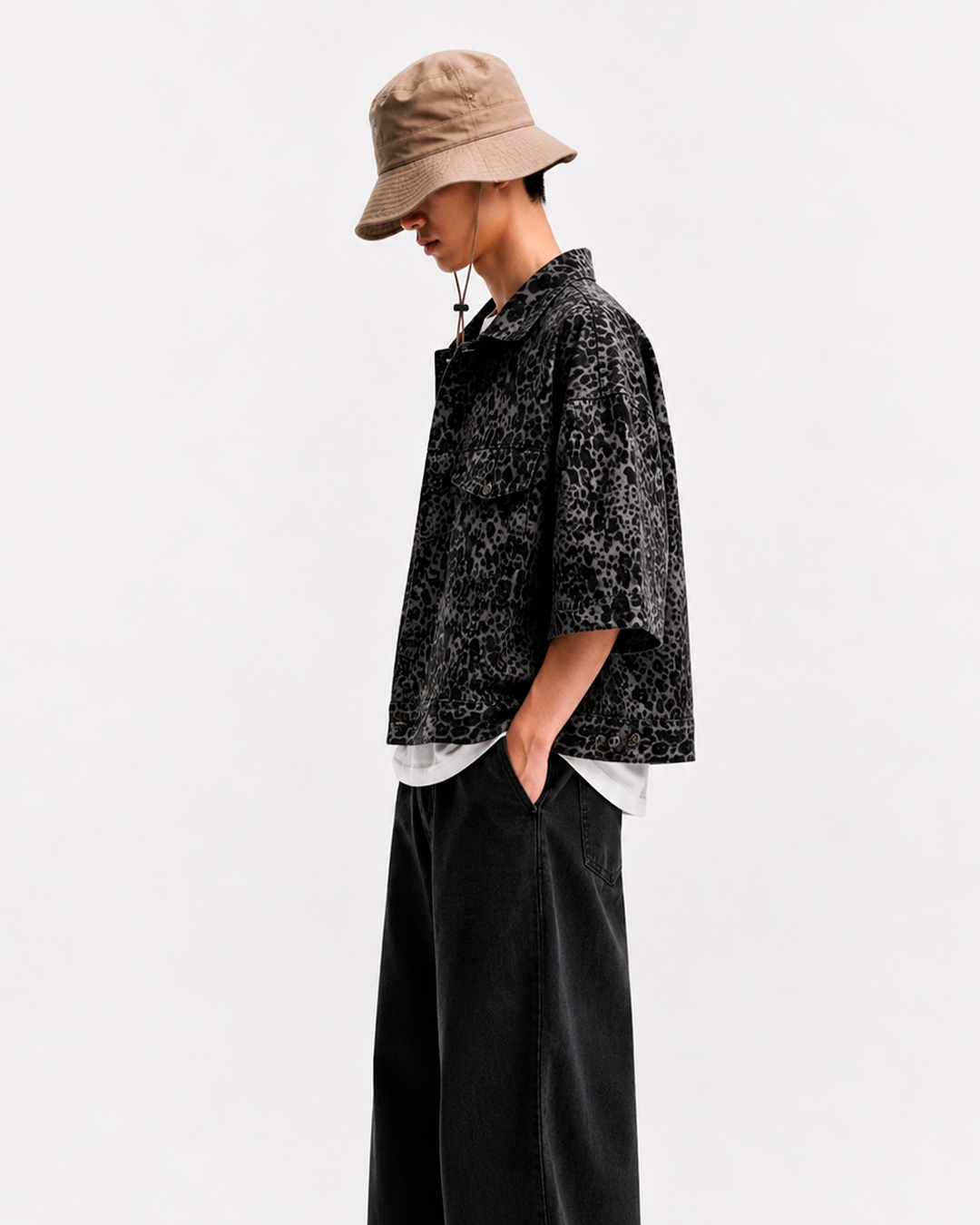 Camisa Oversize  En Jeans AnimalPrimt Pantera