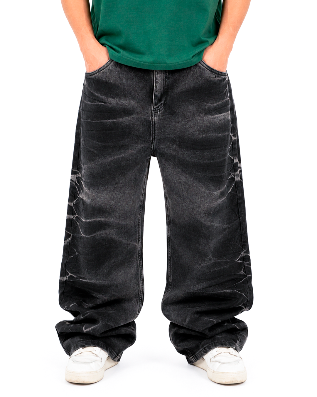 Jean Oversize Rígido Negro Sombra