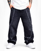 Jeans Baggy Negro Desgastado con Costuras Raw
