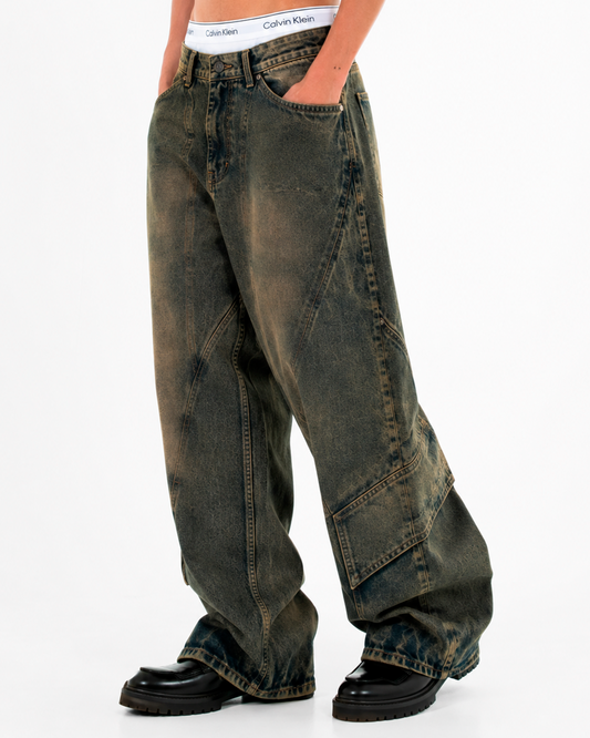 Jean Oversize Óxido Costuras Curvas