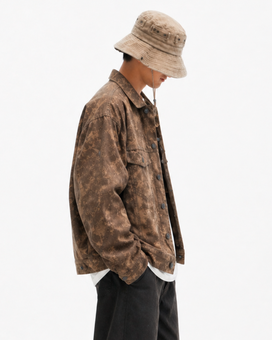 Chaqueta Oversize en Jean Estampado