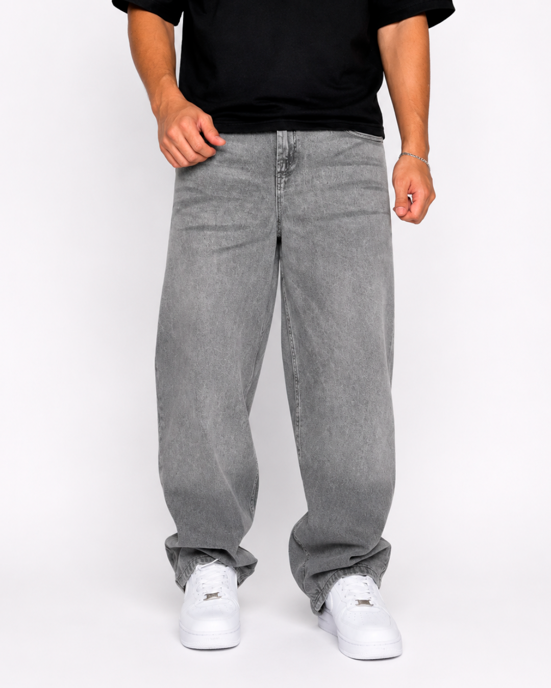 Jean Baggy Gris Washed Oversize