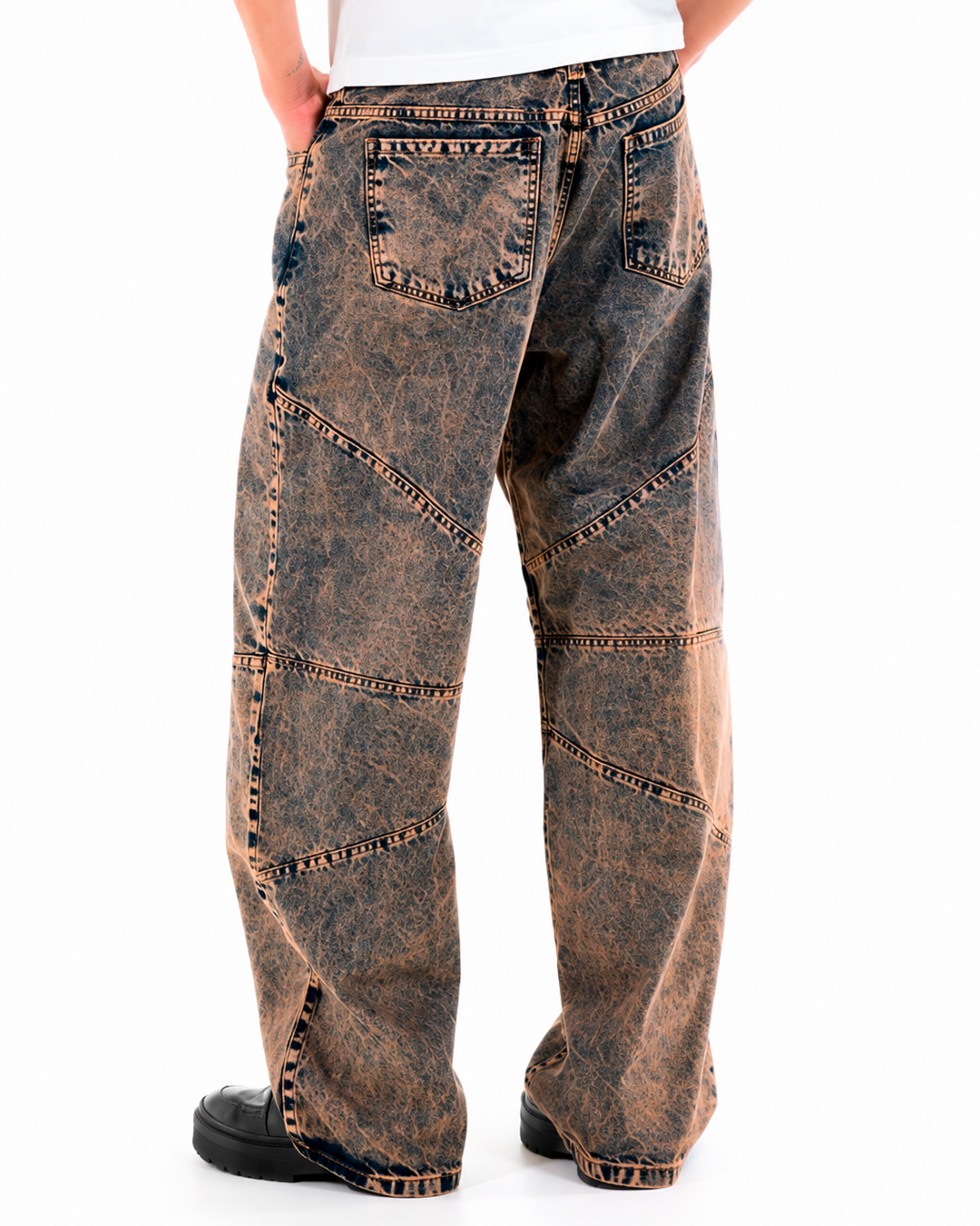 Jean Oversize Costuras Curvas Vintage Panelado