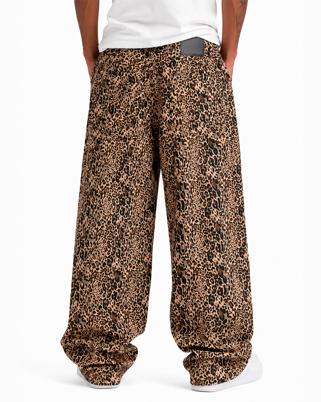Pantalón Baggy Animal Print Café Leopardo