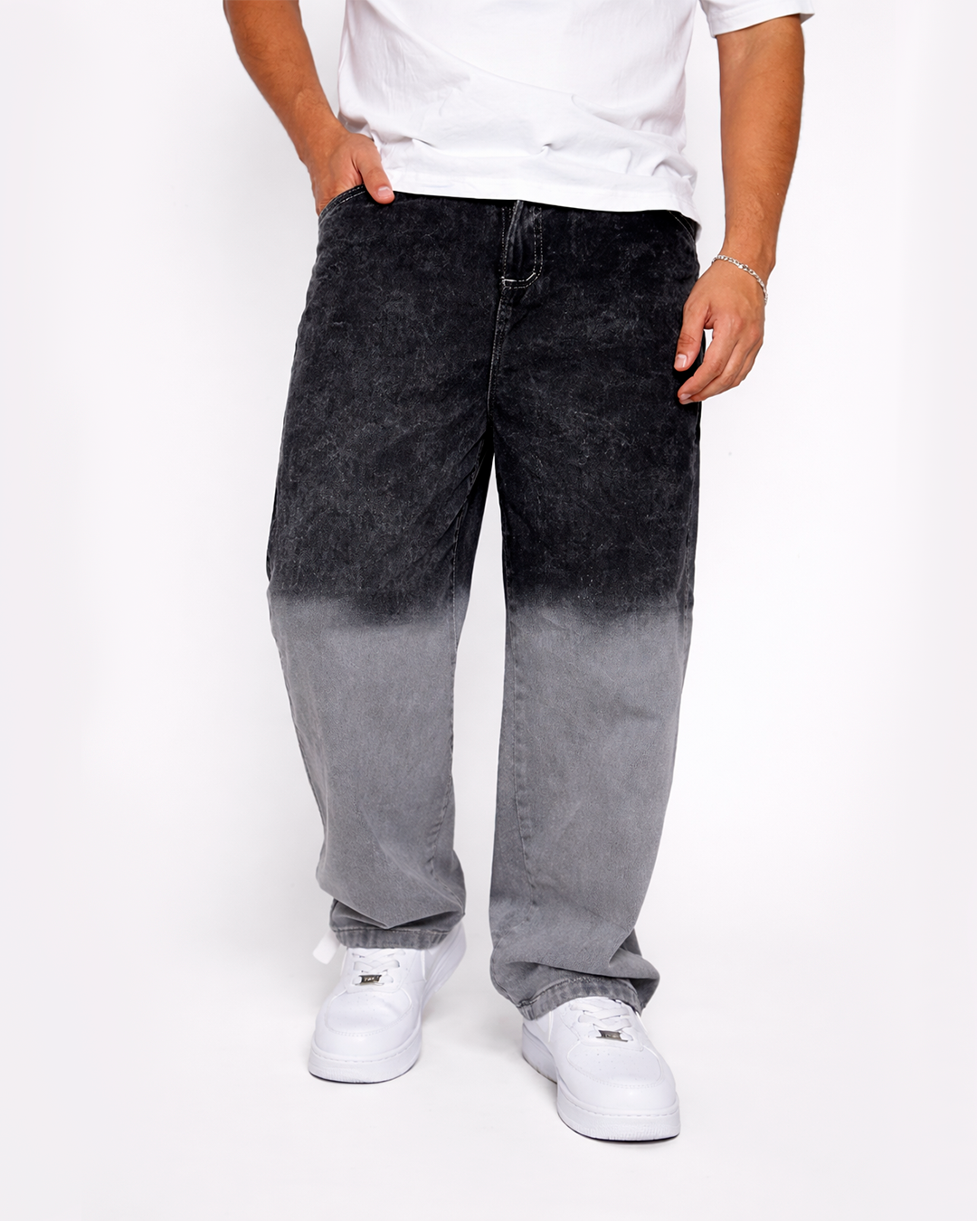 Jean Baggy Degradado Black Smoke