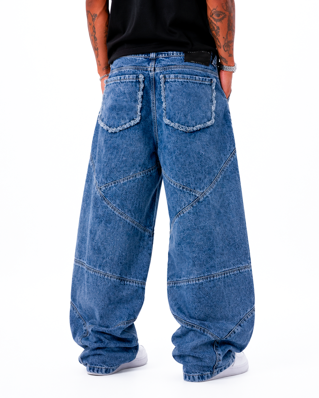 Jean Oversize Azul stone Bolsillos Deshilachados
