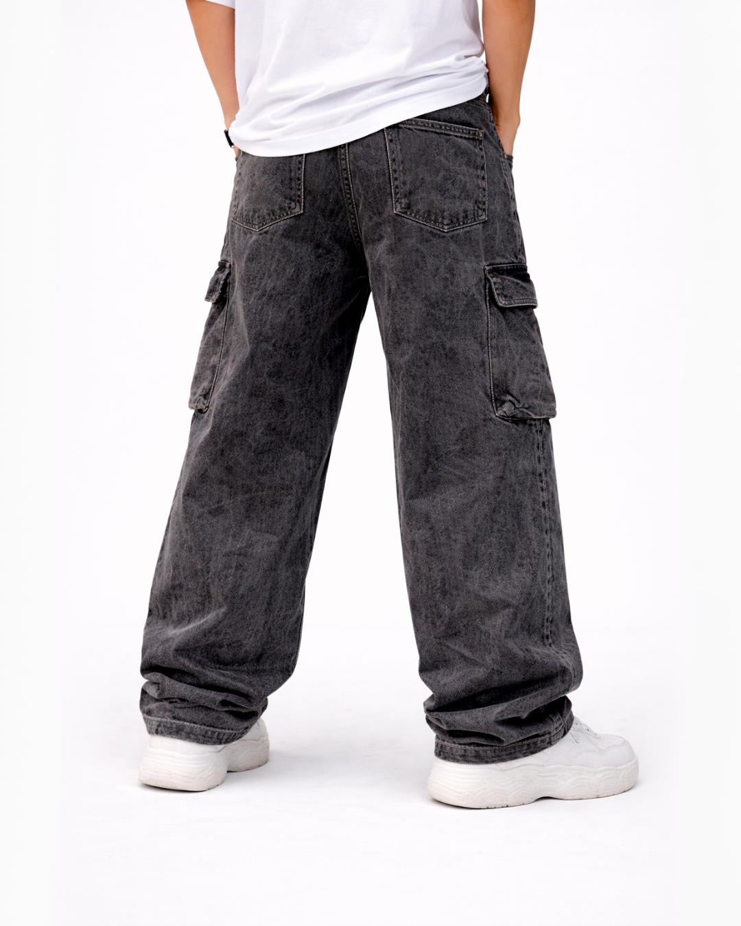 Jeans Cargo Baggy Gris Vintage