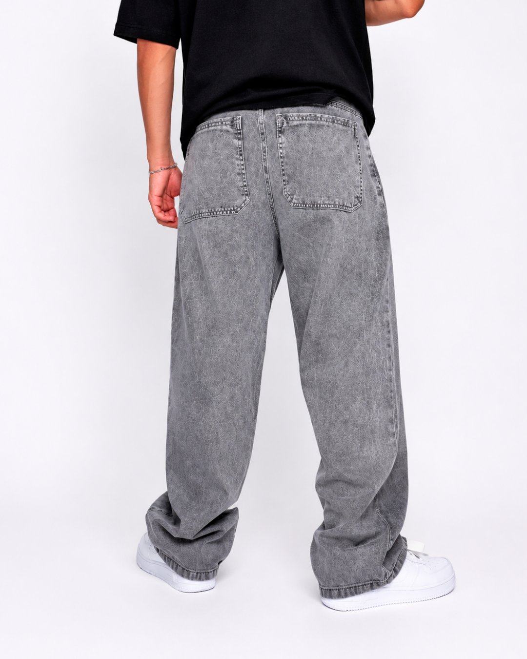 Jean Baggy Gris Washed Oversize