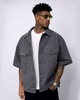 Camisa Oversize en Jean Canvas Gris