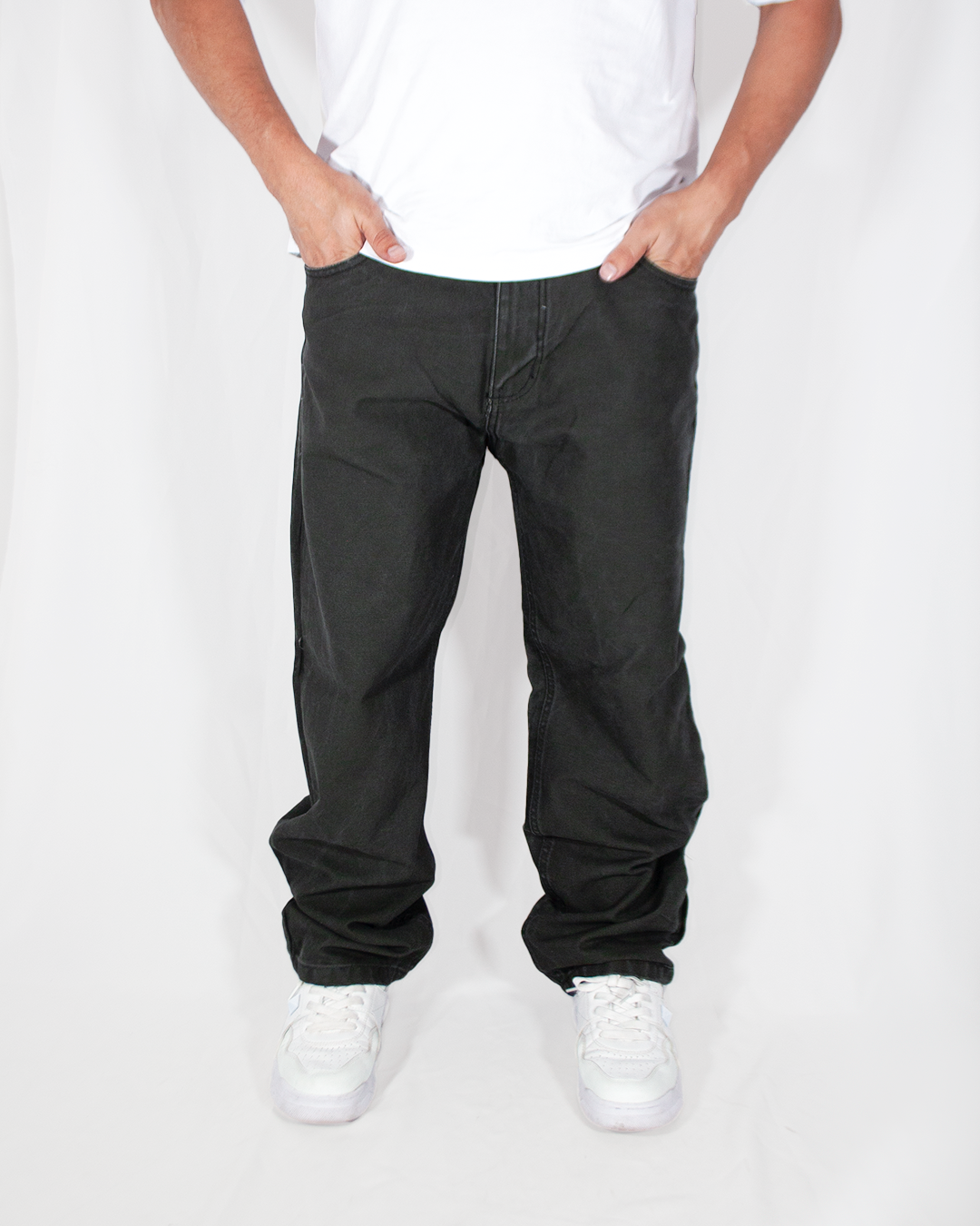 Pantalón Baggy Canva Gris Oscuro