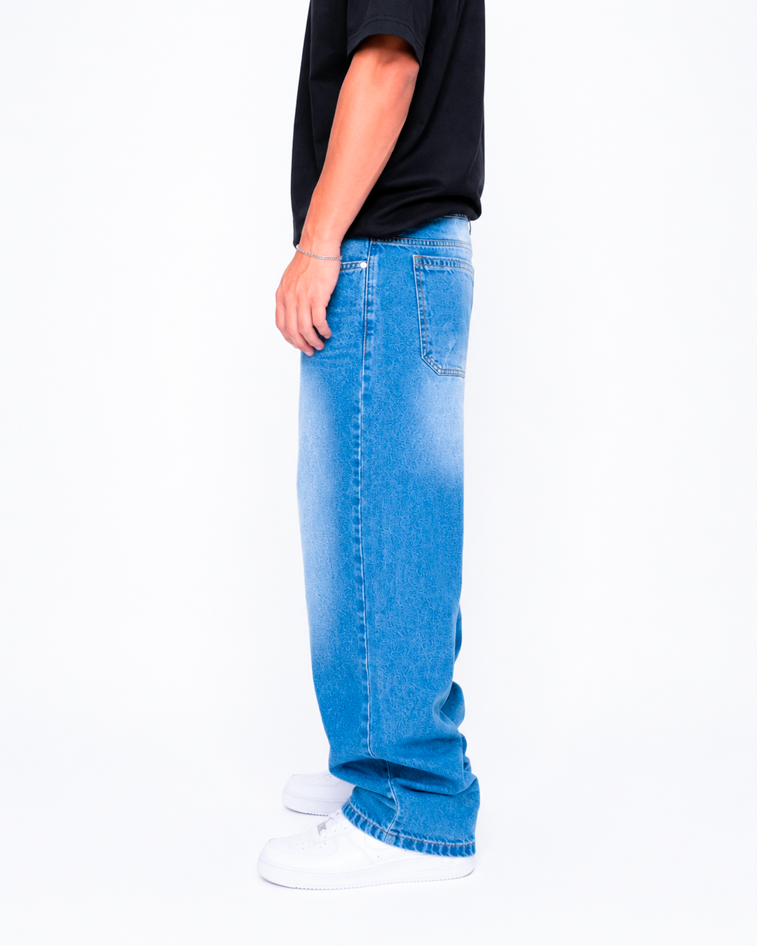 Jean Super Baggy Azul medio Desgastado