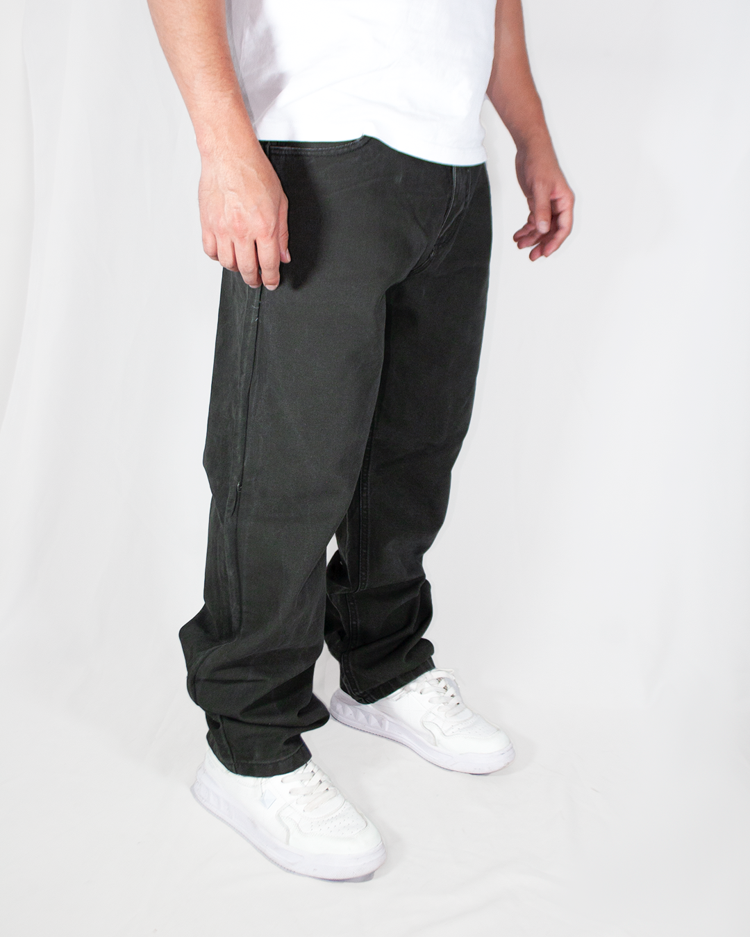 Pantalón Baggy Canva Gris Oscuro