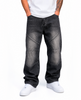 Jean Oversize Negro Humo Costuras Curvas