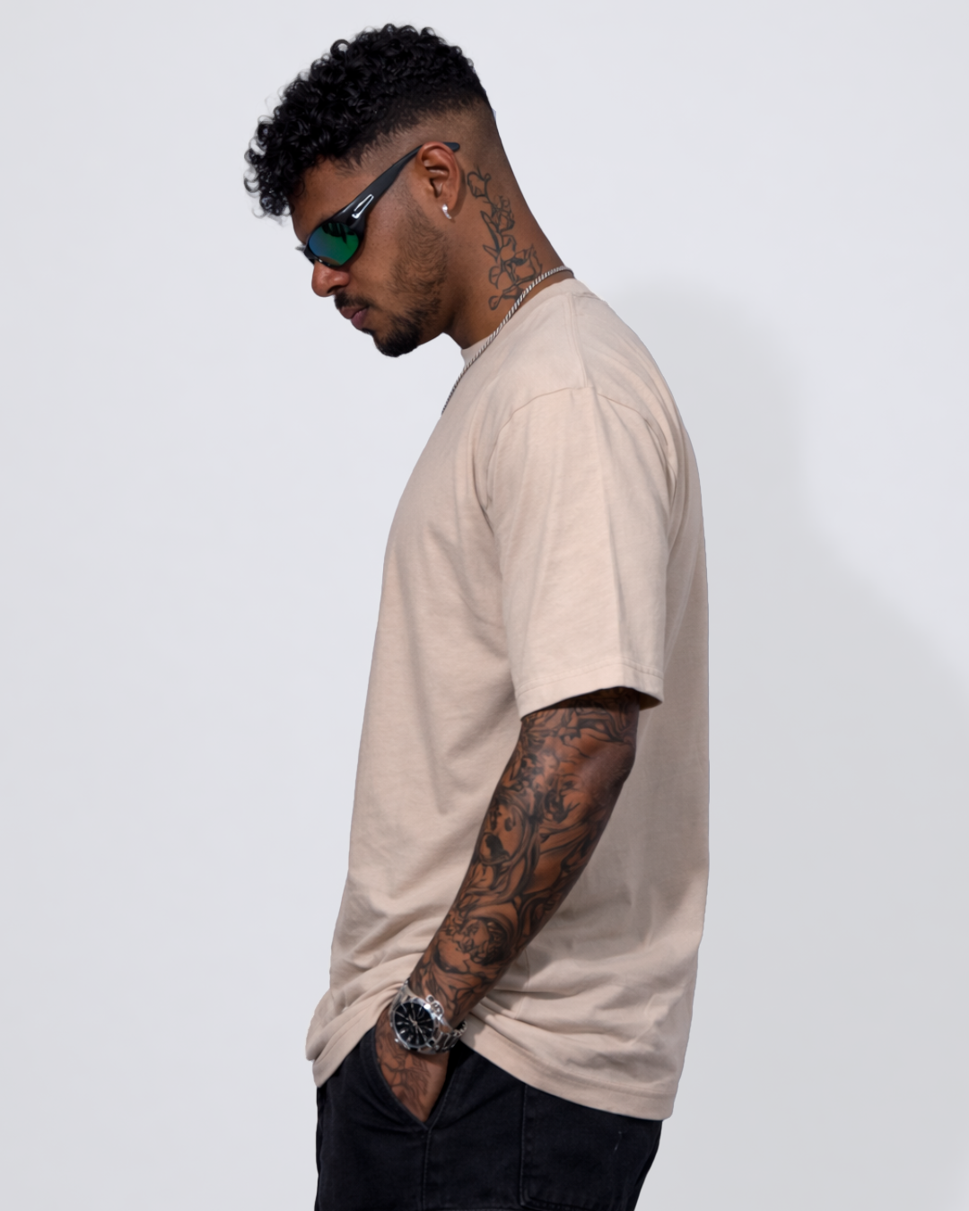 Camiseta Básica Oversize Beige