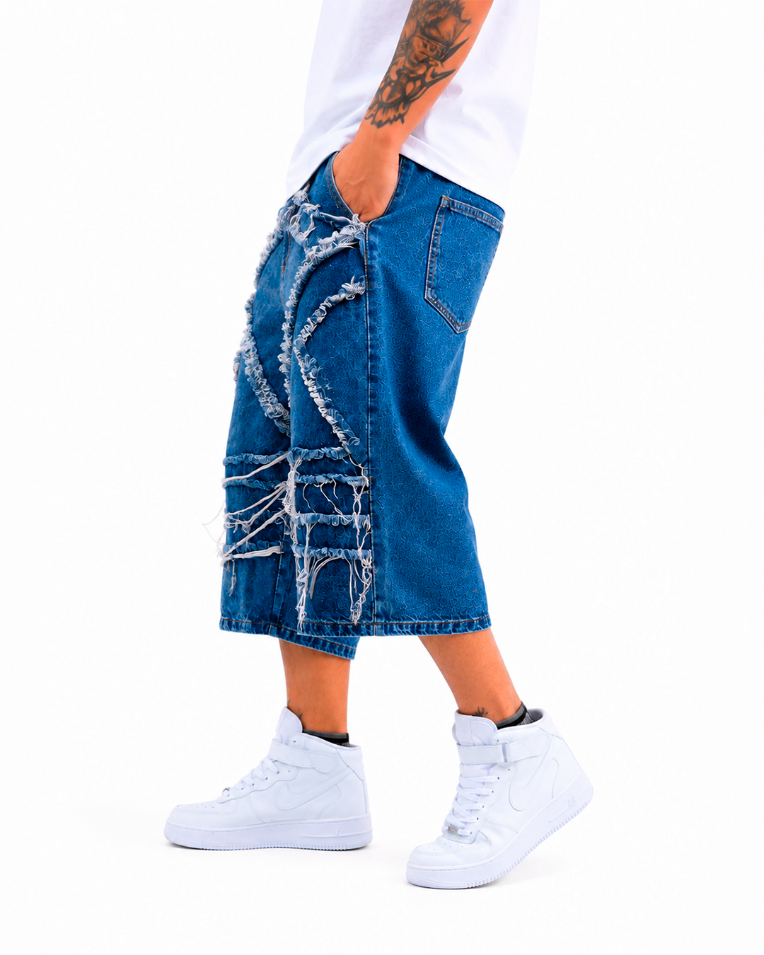 Jorts Oversize Flecos Estrella Azul Verdoso